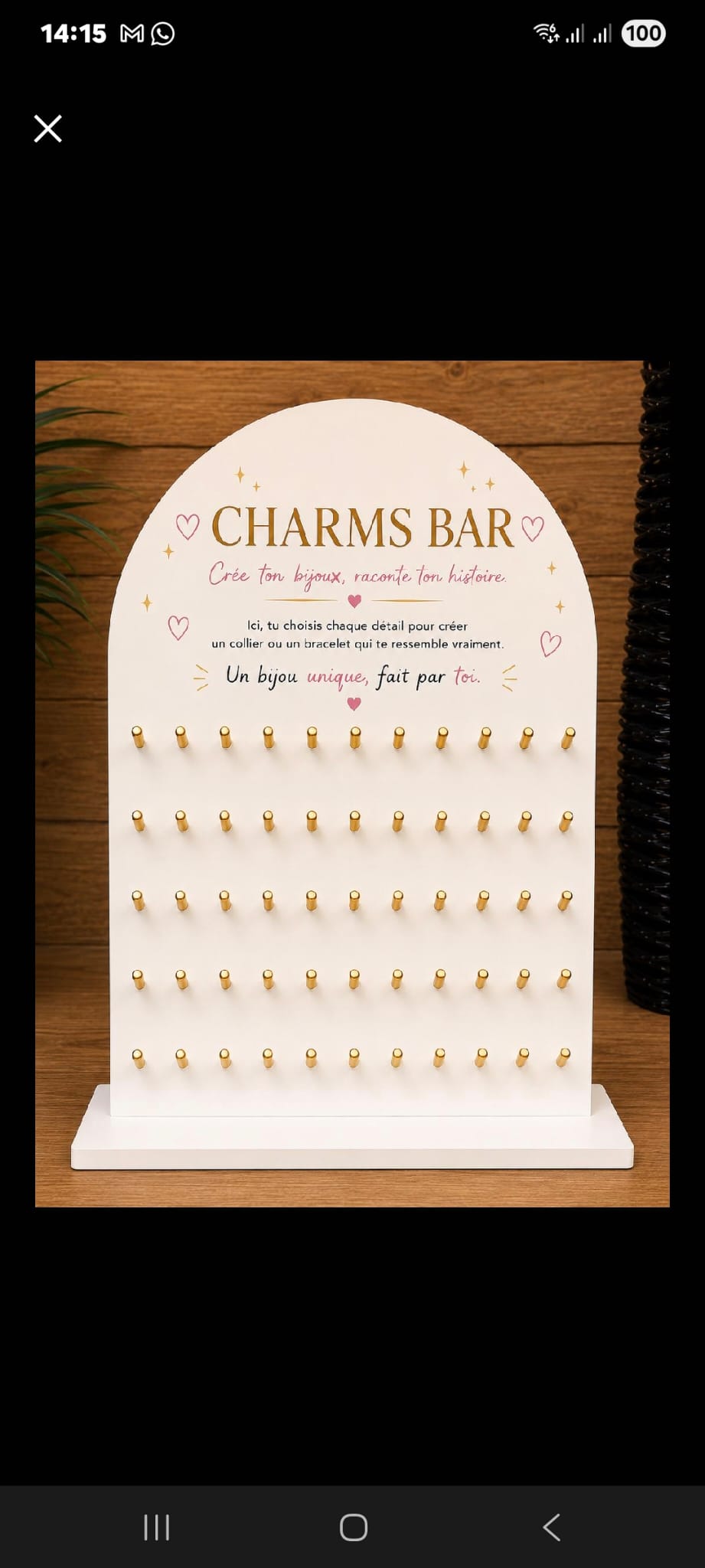 Personalised Charm Bar Display Stand | Custom Jewellery Display Board | Bracelet & Necklace Charm Holder | Small Business Display