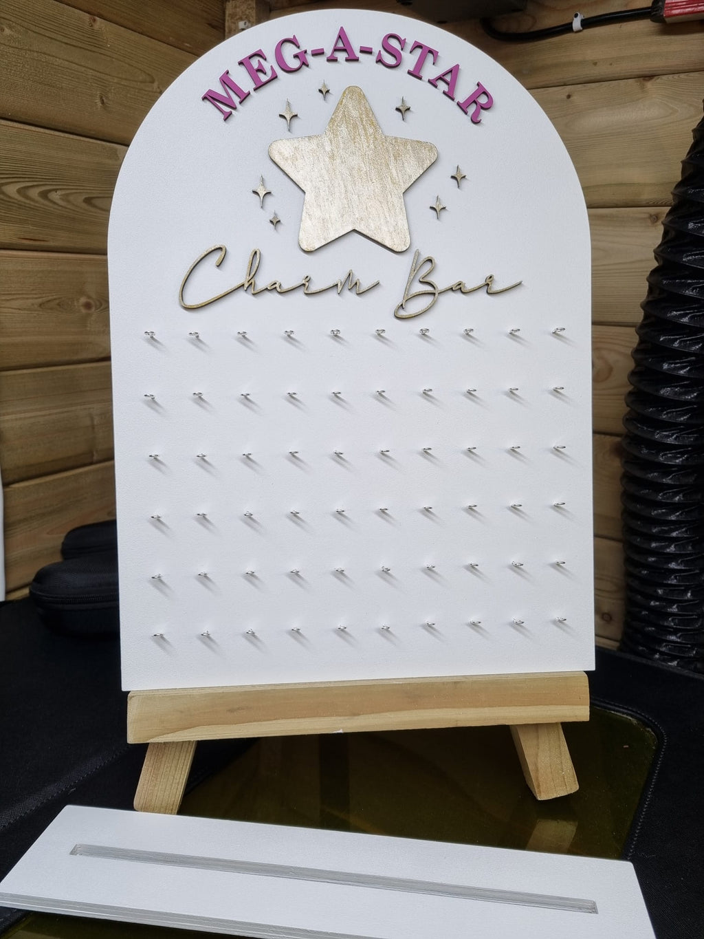 Personalised Charm Bar Display Stand | Custom Jewellery Display Board | Bracelet & Necklace Charm Holder | Small Business Display