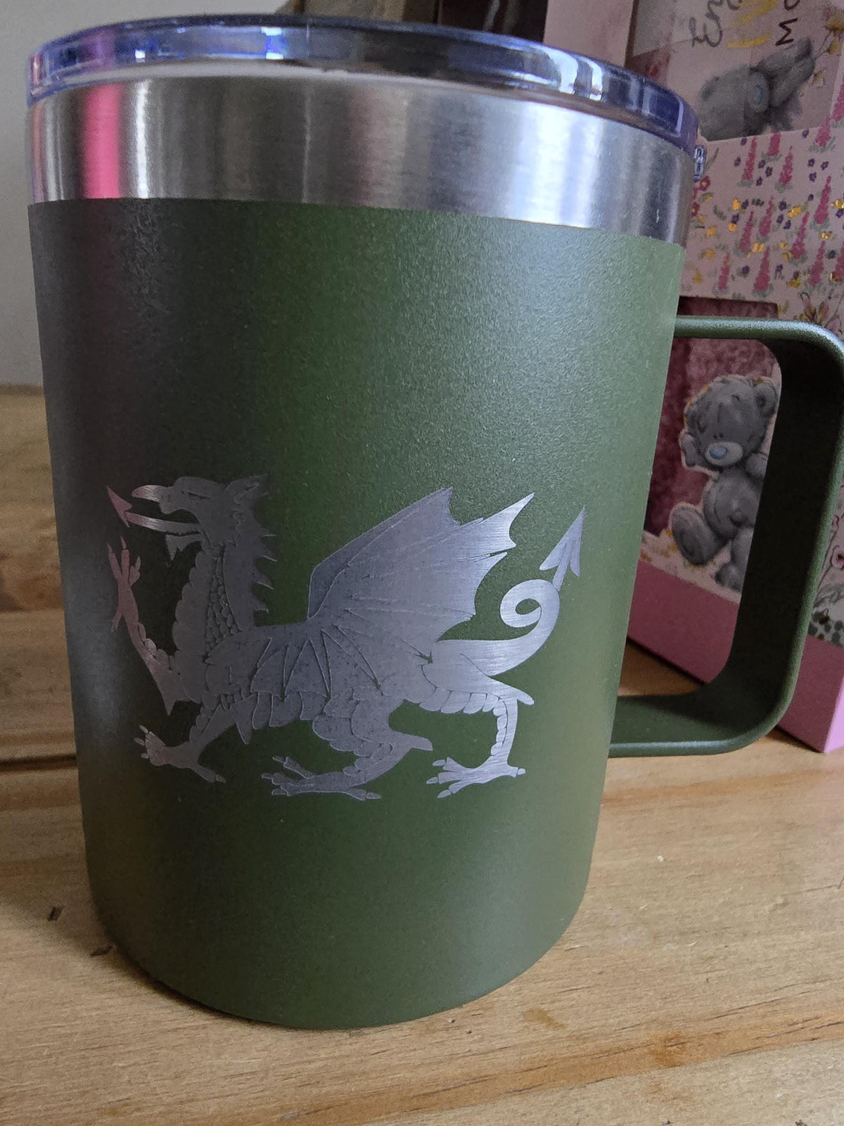 Handmade Personalised Welsh Dragon 12oz Tumbler
