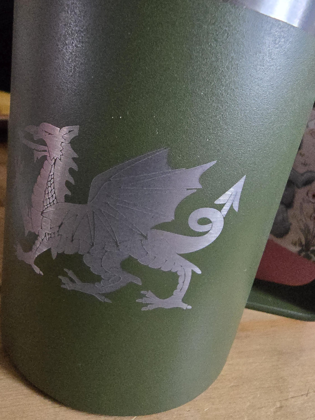Handmade Personalised Welsh Dragon 12oz Tumbler