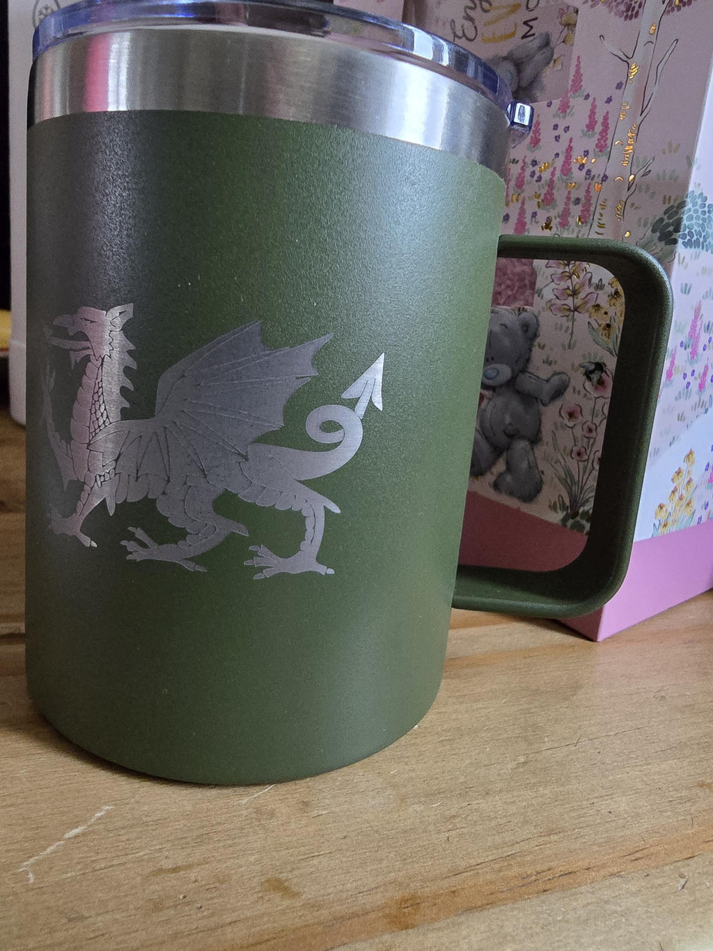 Handmade Personalised Welsh Dragon 12oz Tumbler