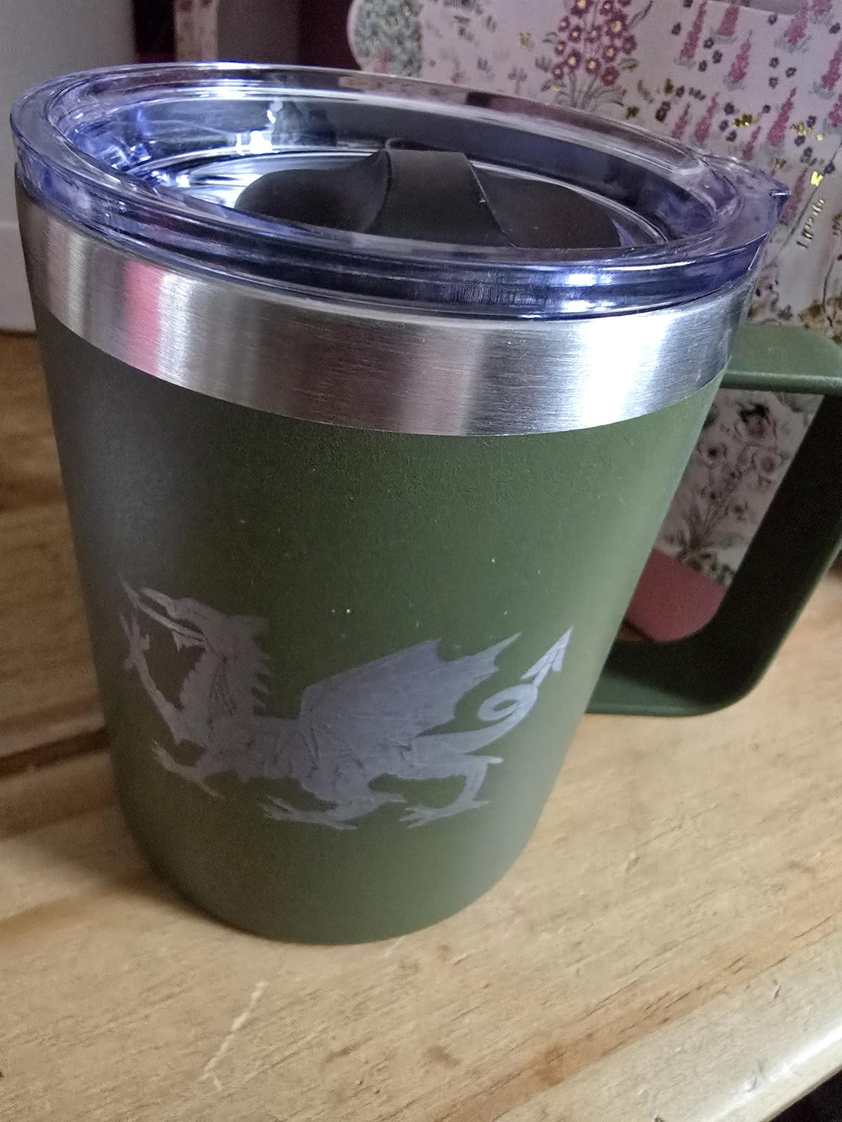 Handmade Personalised Welsh Dragon 12oz Tumbler