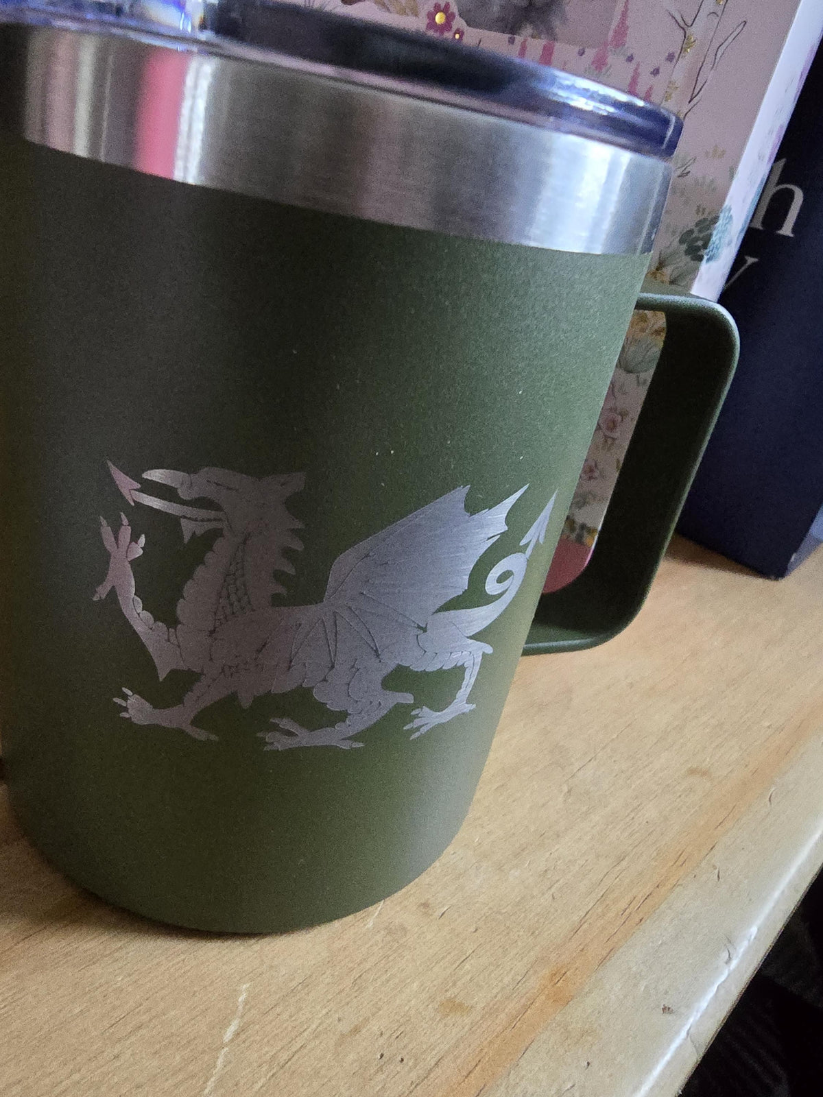 Handmade Personalised Welsh Dragon 12oz Tumbler