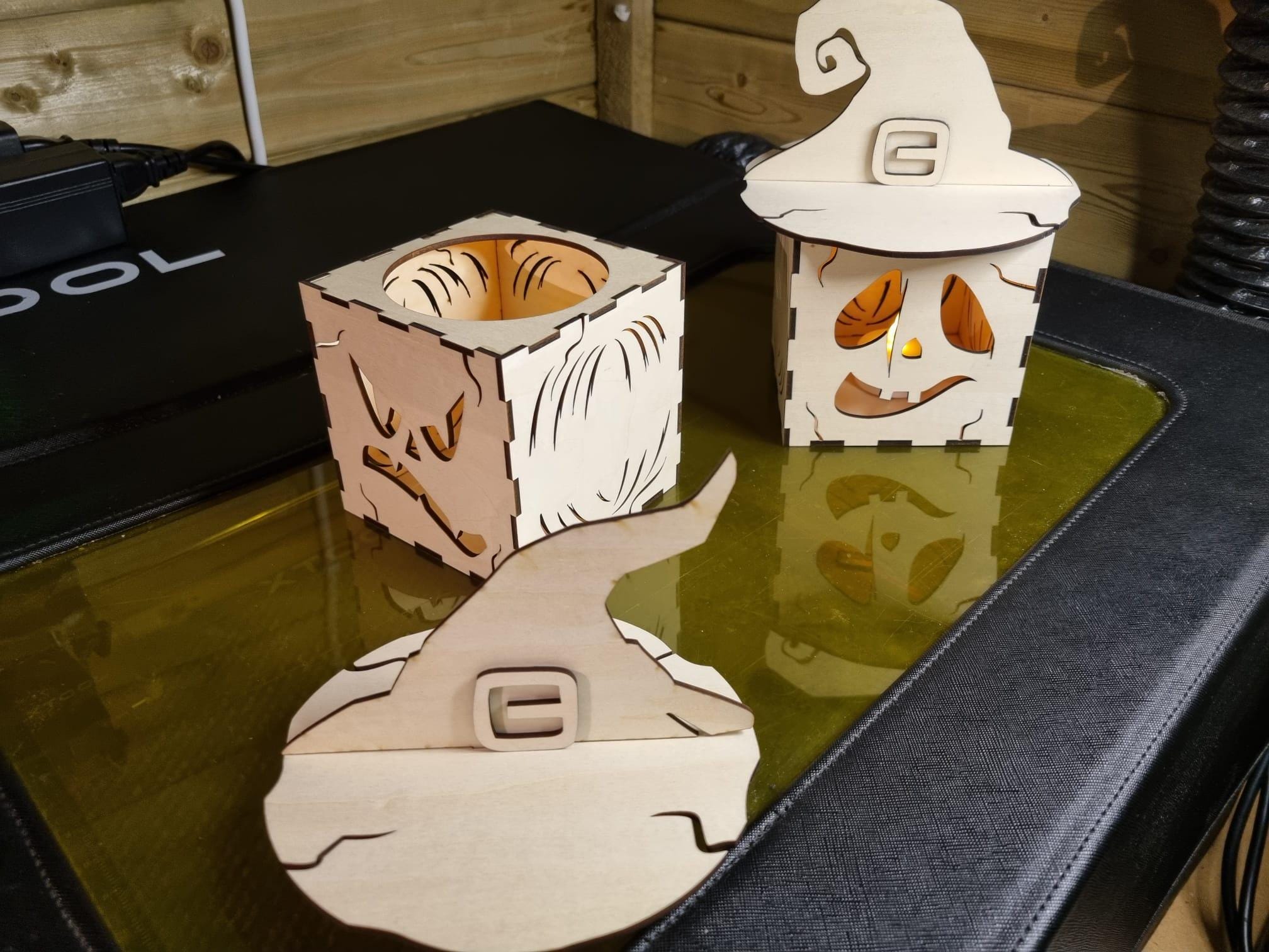 Handmade Halloween Mad Hatters with LED Candle