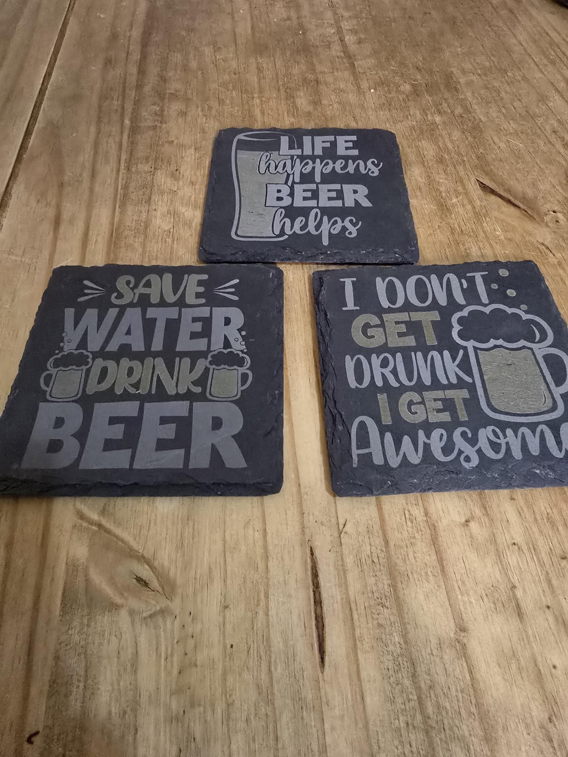 Personalise Beer Slate Coasters