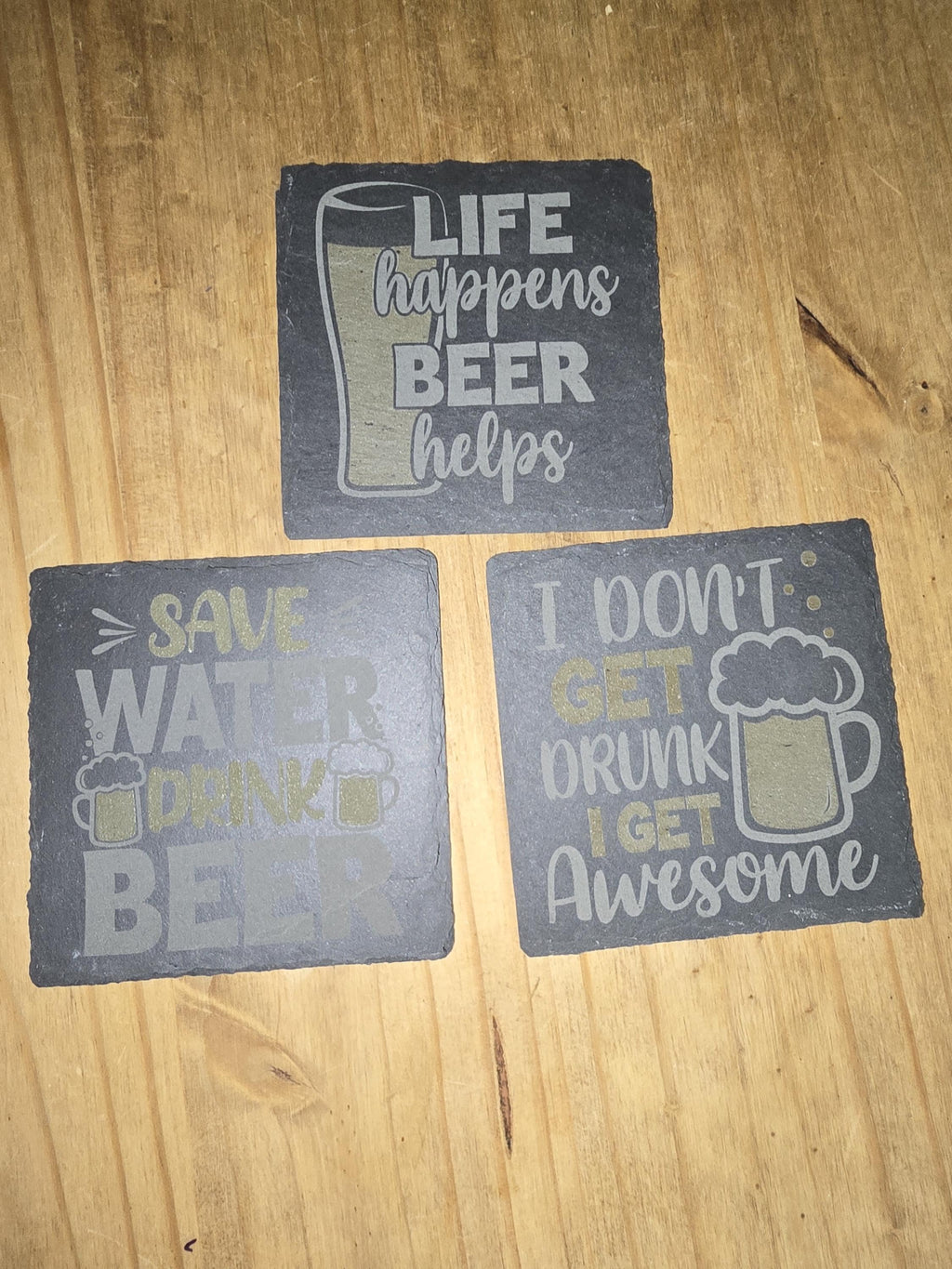Personalise Beer Slate Coasters