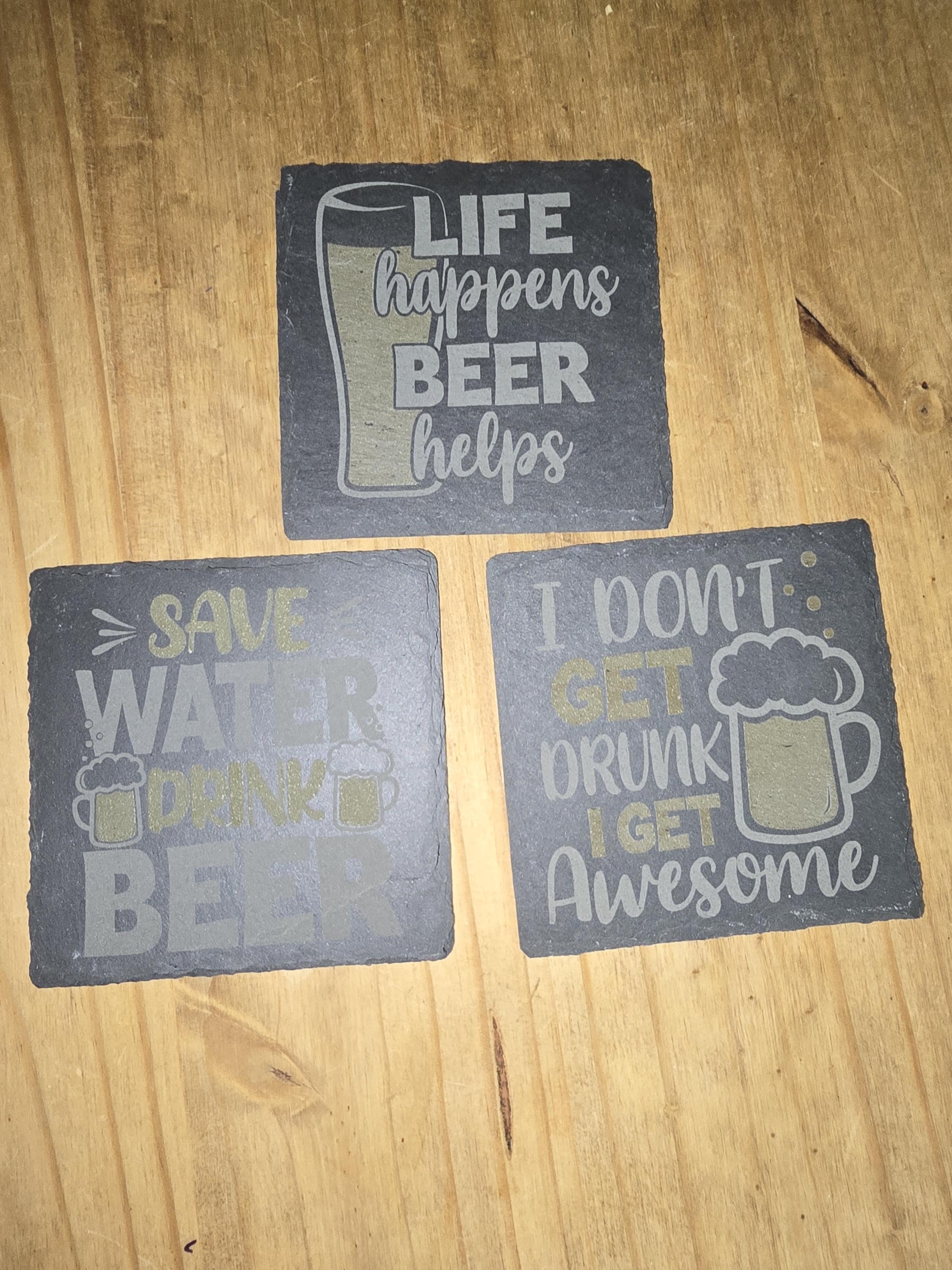 Personalise Beer Slate Coasters