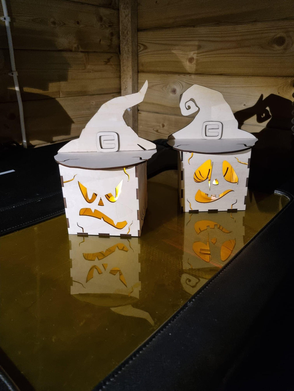 Handmade Halloween Mad Hatters with LED Candle