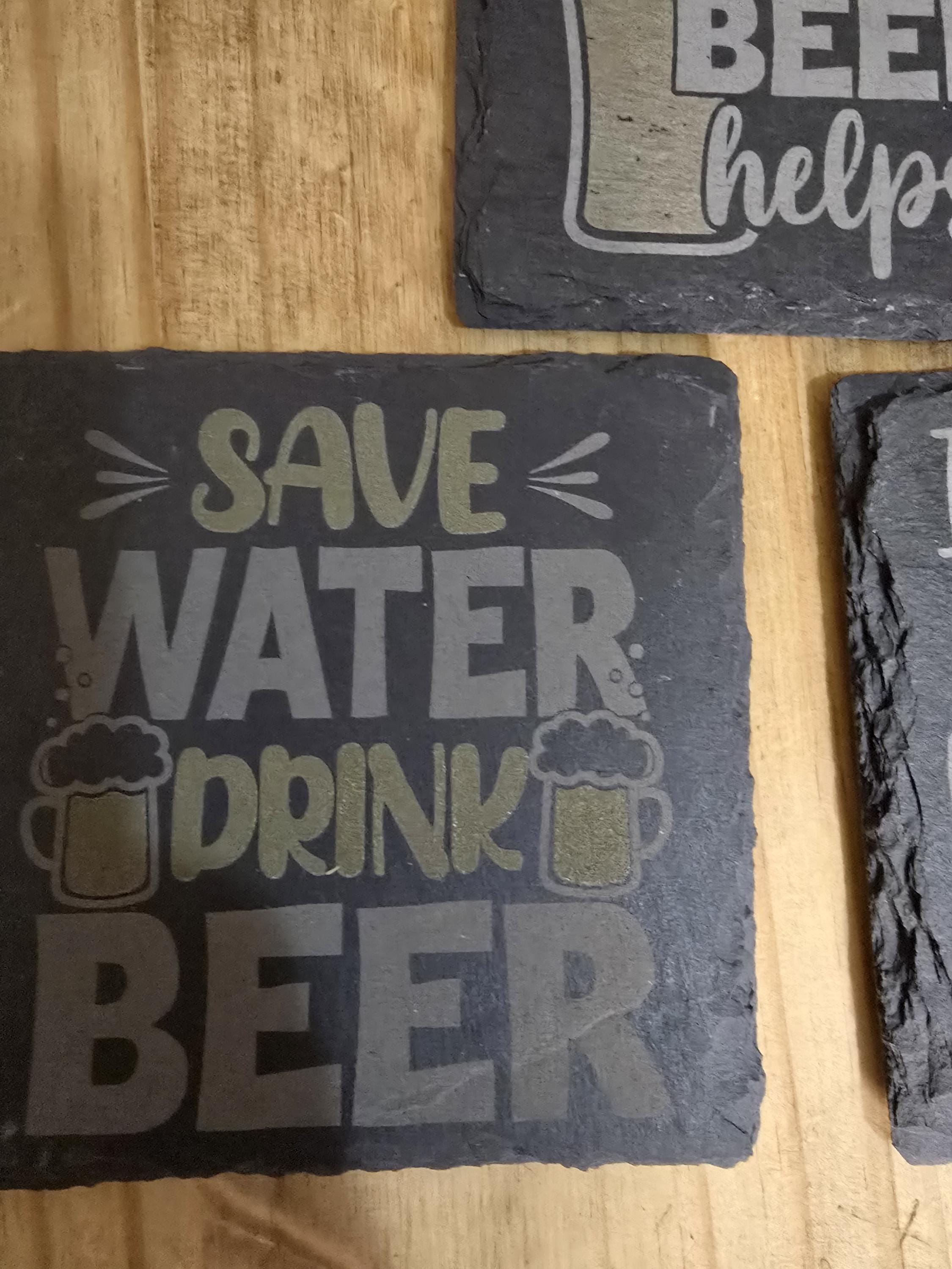 Personalise Beer Slate Coasters