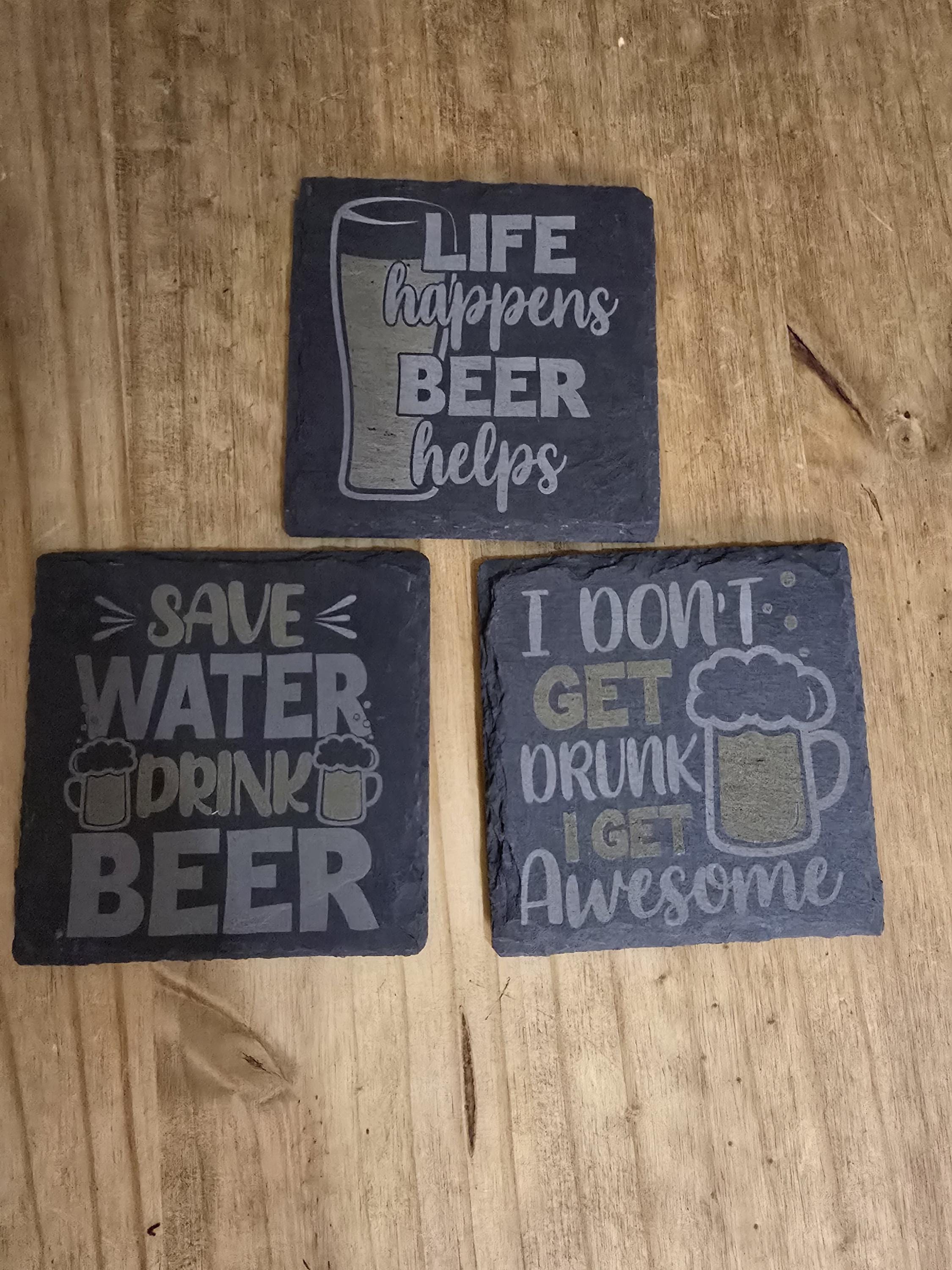 Personalise Beer Slate Coasters