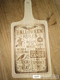 Halloween Rules Wooden Chopping Board