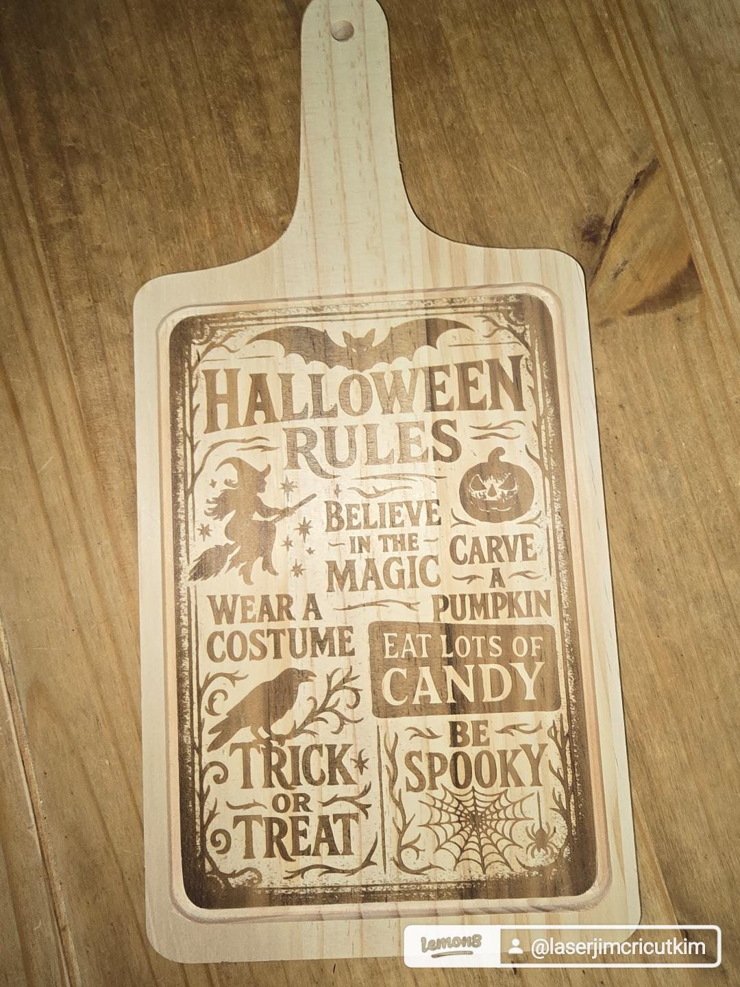 Halloween Rules Wooden Chopping Board