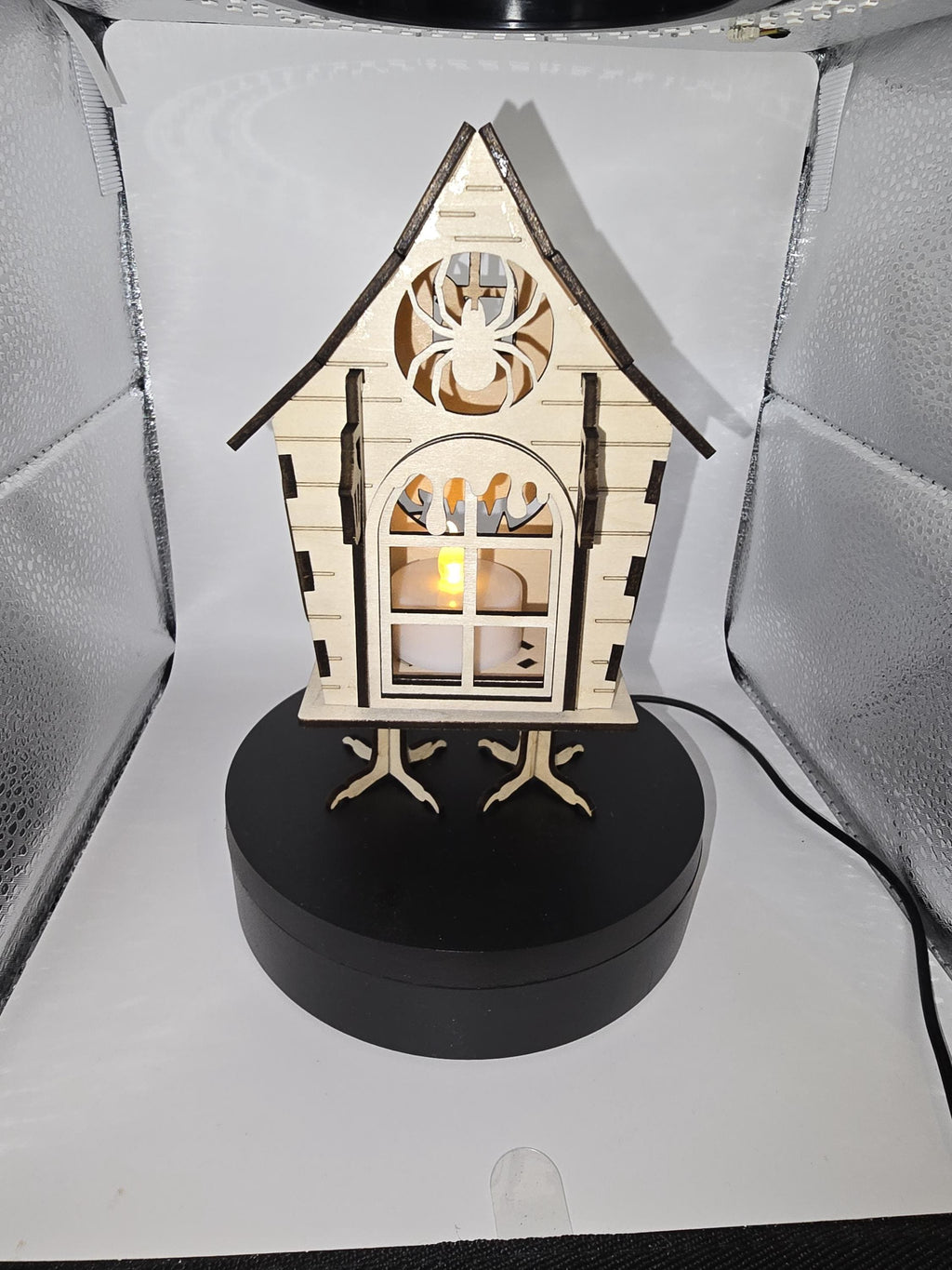 Halloween Haunted House Can Put A LED Candle In As The Door Slides Up