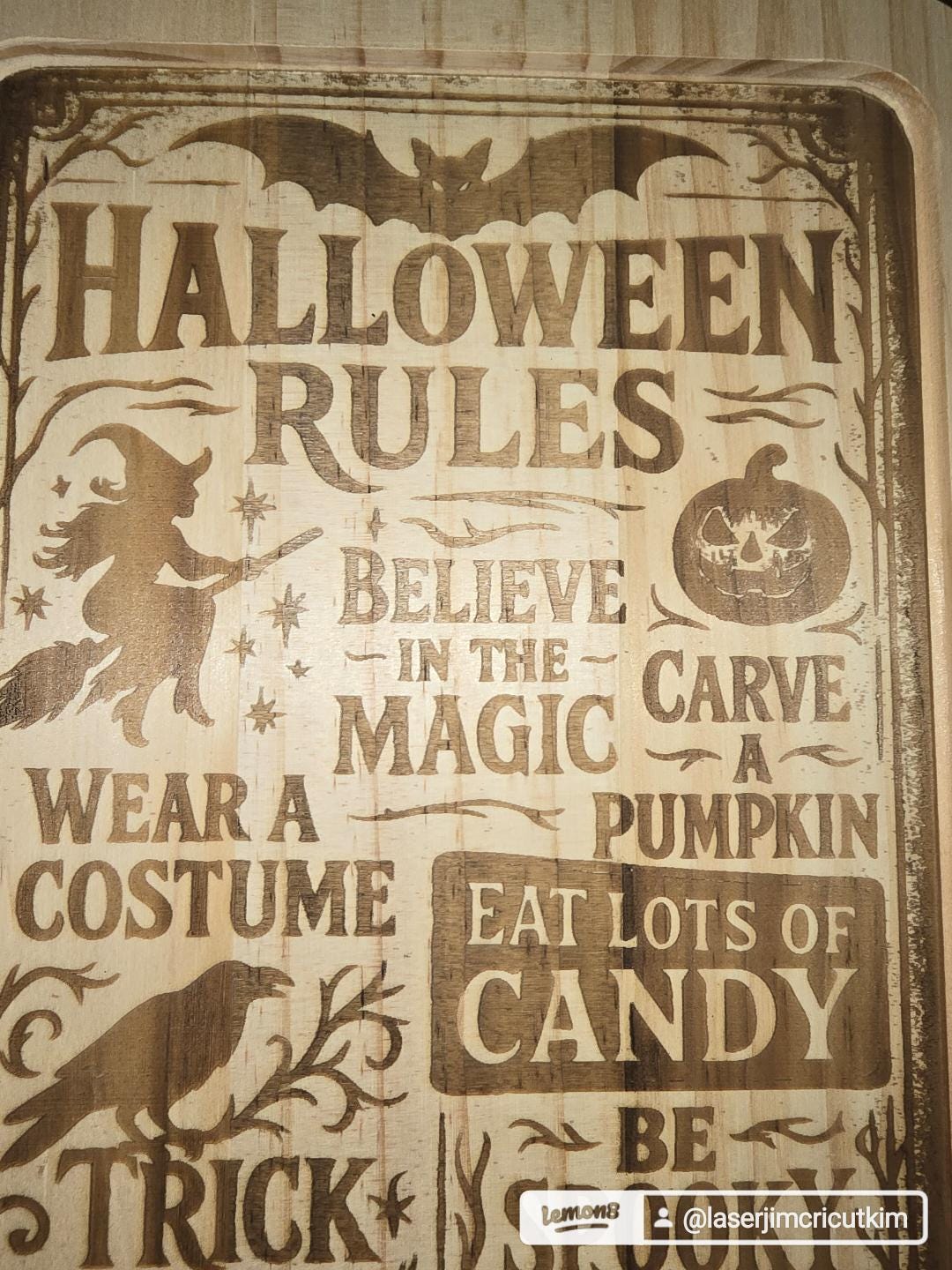 Halloween Rules Wooden Chopping Board