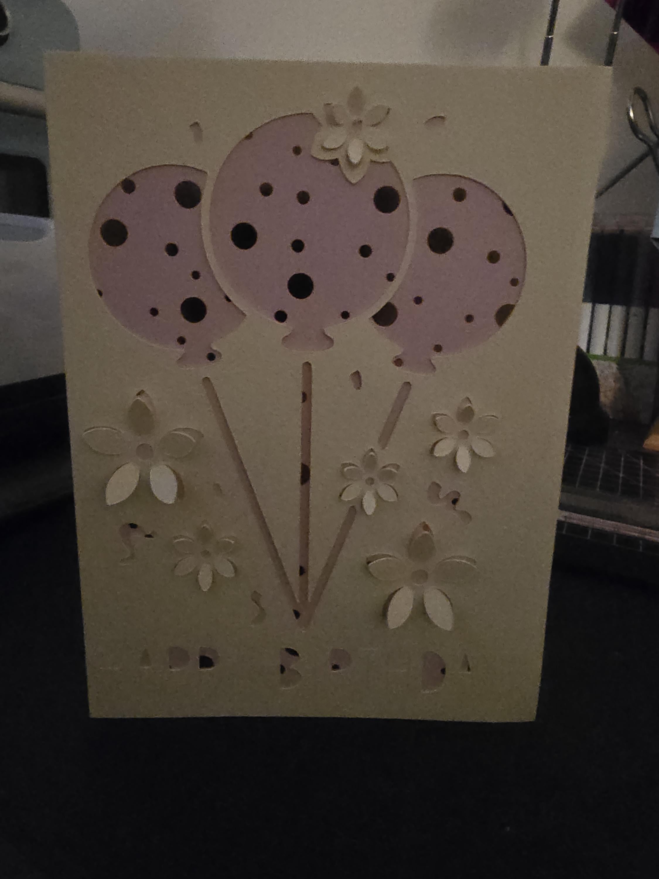 3D Happy Birthday Flower Balloon Card