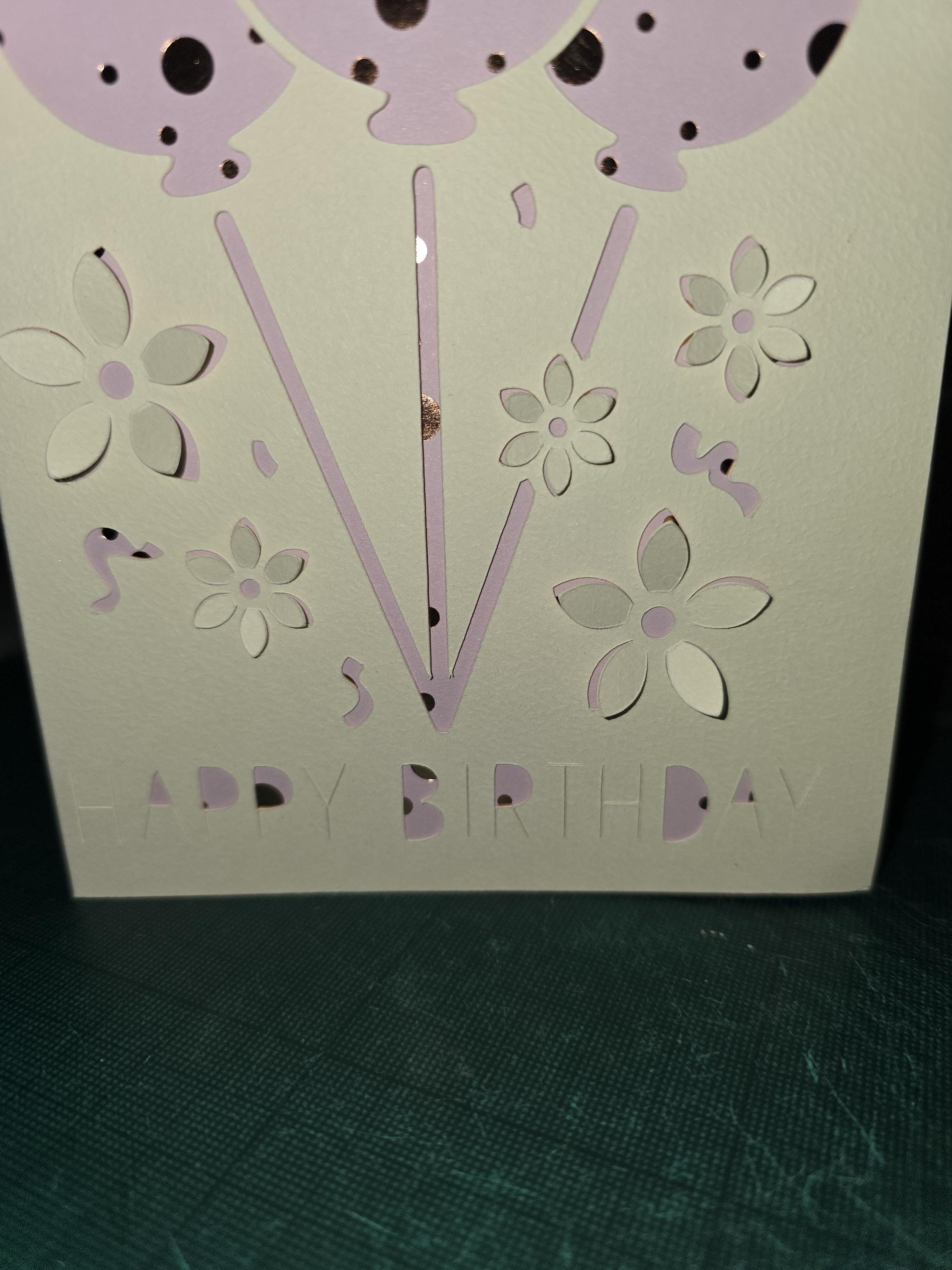 3D Happy Birthday Flower Balloon Card