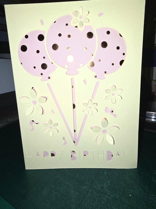 3D Happy Birthday Flower Balloon Card