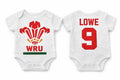 Personalise Rugby Baby Grow With Name,Number and Team of Your Choice