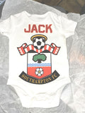 Personalised Football Baby Grows Your Choice of Name and Team