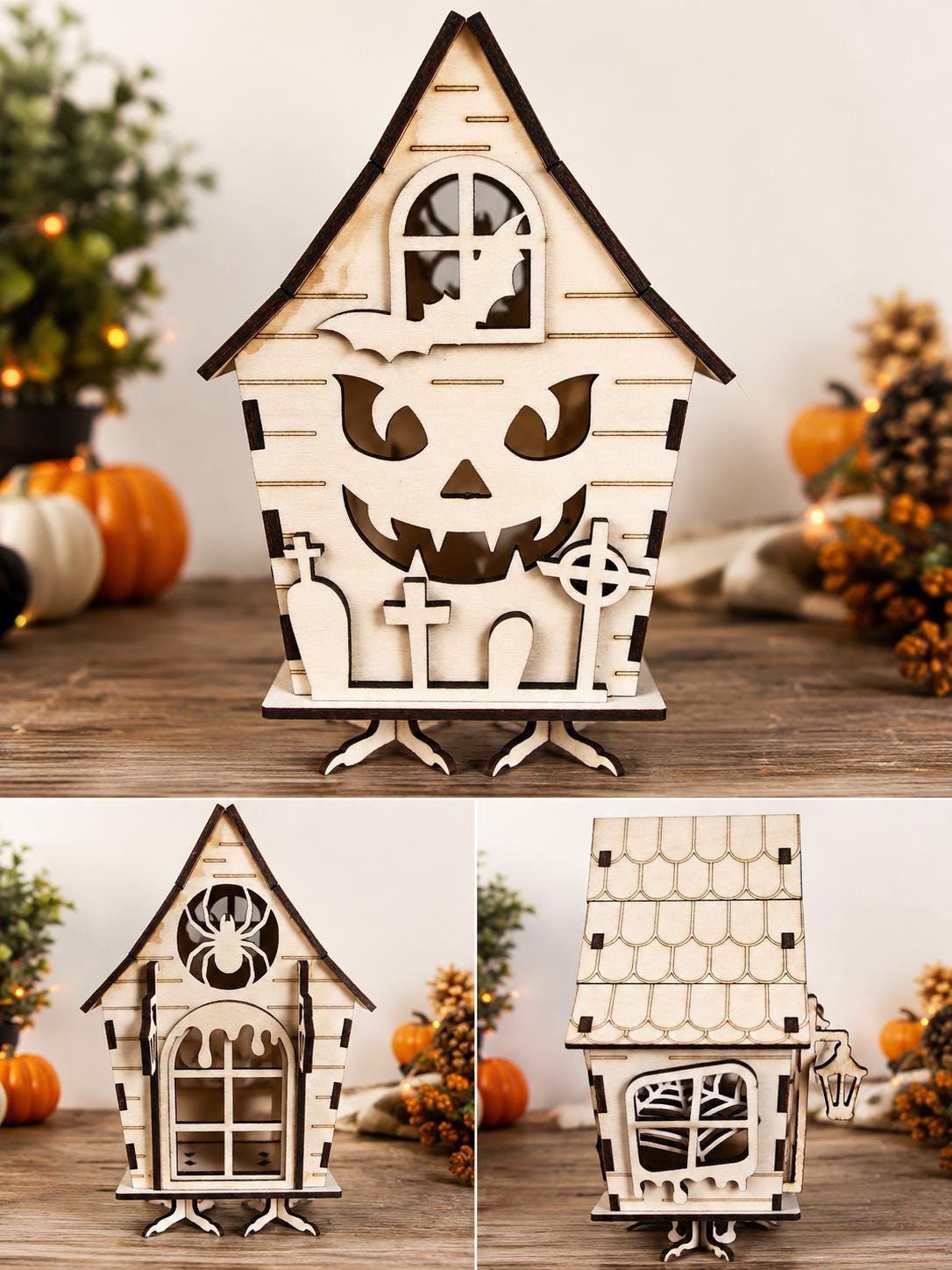 Halloween Haunted House Can Put A LED Candle In As The Door Slides Up