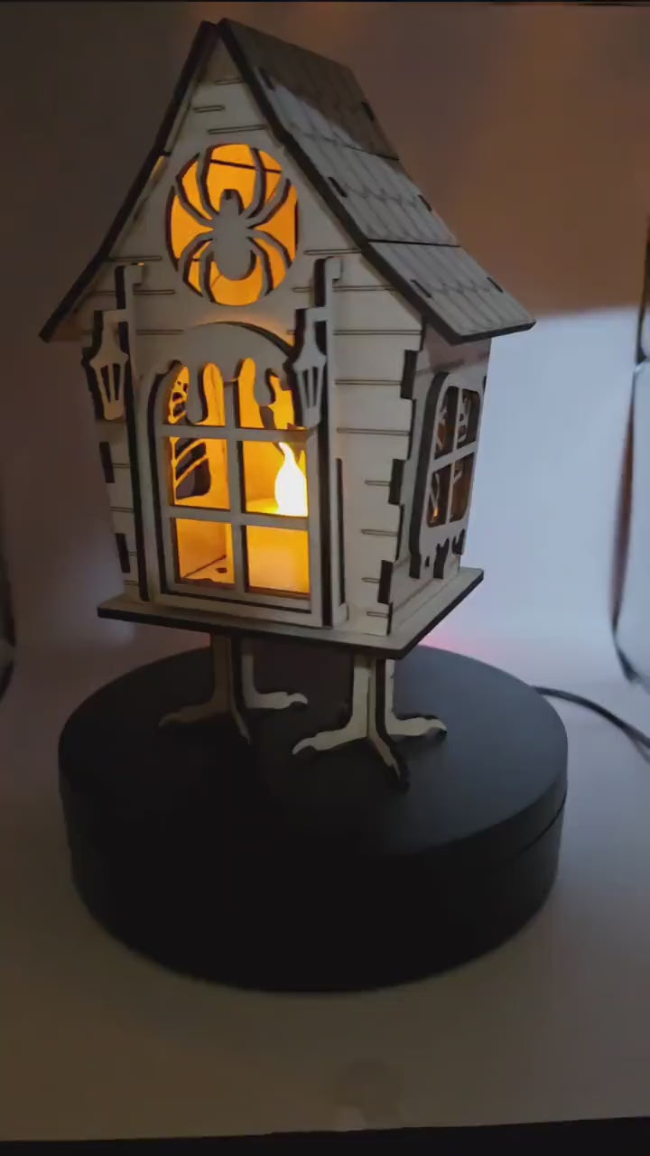 Halloween Haunted House Can Put A LED Candle In As The Door Slides Up