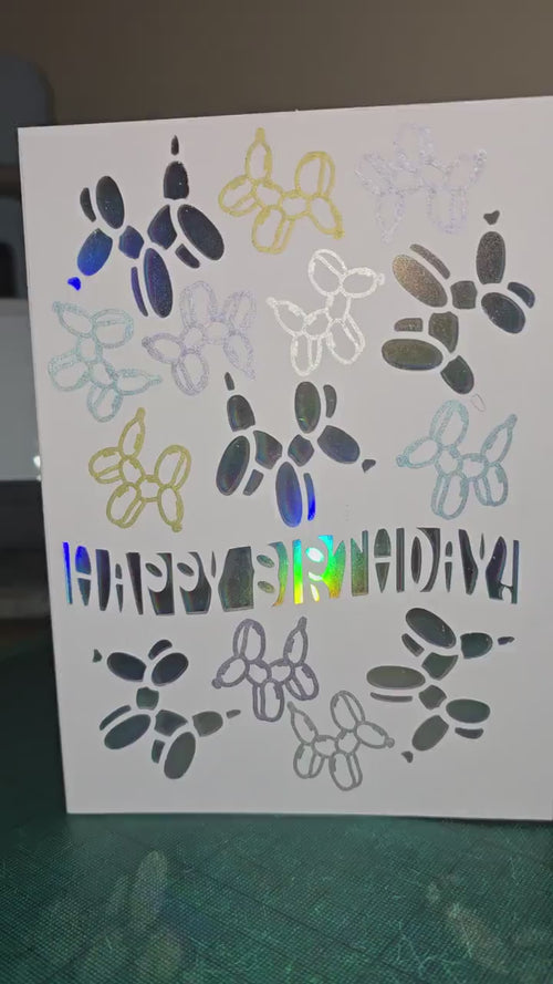 Balloon Dogs Happy Birthday Card