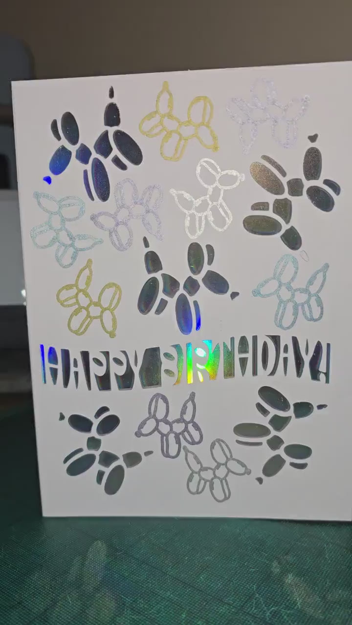 Balloon Dogs Happy Birthday Card