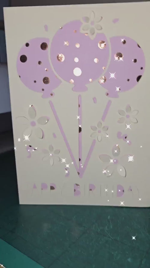 3D Happy Birthday Flower Balloon Card