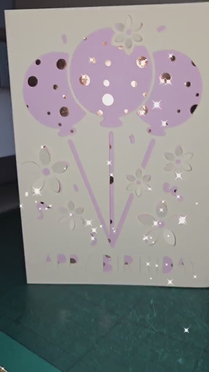 3D Happy Birthday Flower Balloon Card