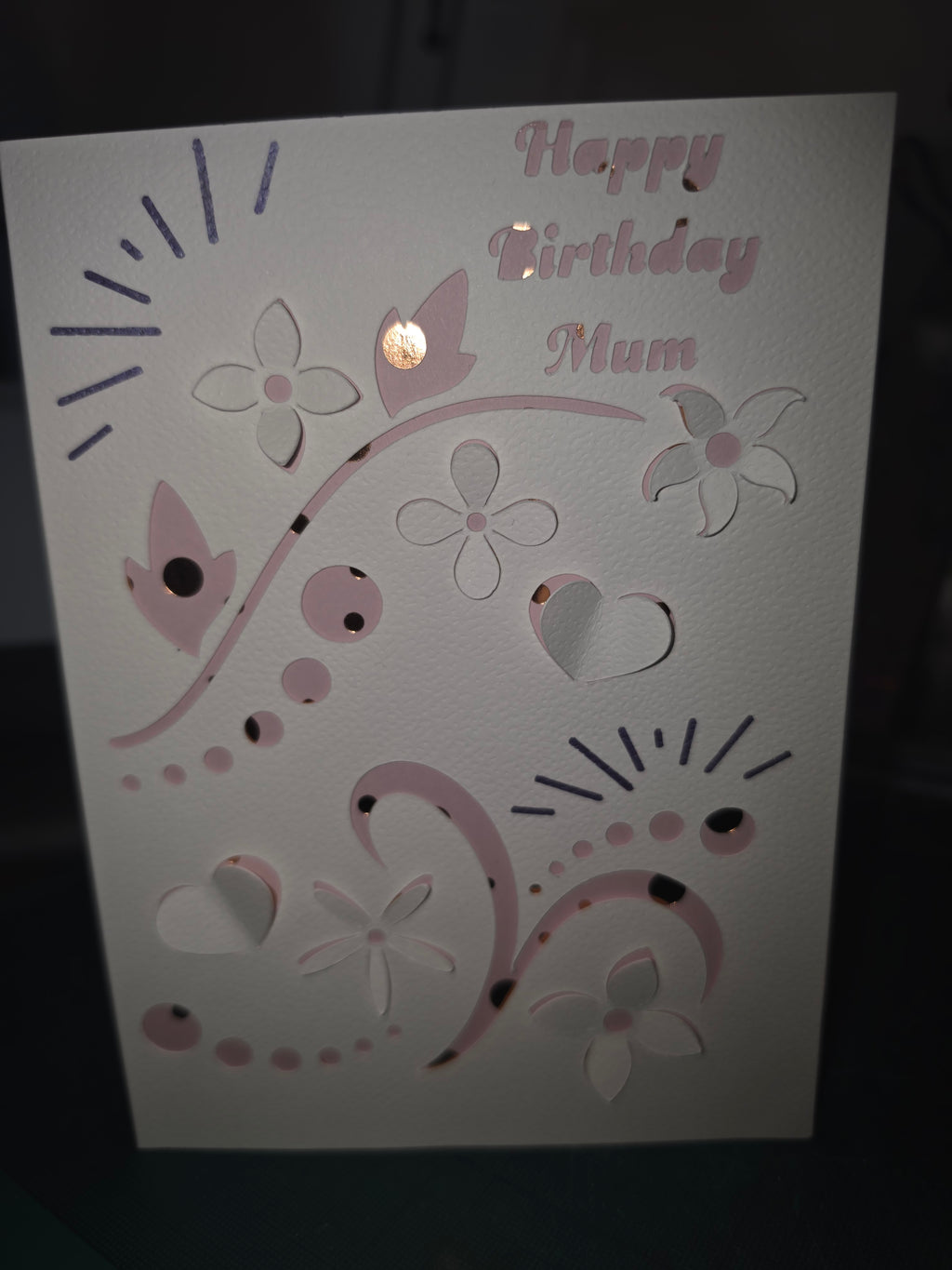 Handmade Happy Birthday Mum Floral Papercut Greeting Card | Luxury Birthday Card for Mum | Laser Cut & Handcrafted