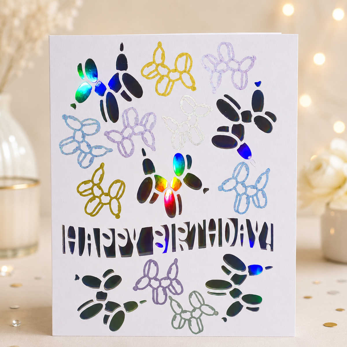 Balloon Dogs Happy Birthday Card