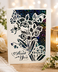 Handmade Floral Thank You Card | Laser Cut Thank You Card | Elegant Greeting Card | Handmade Appreciation Card