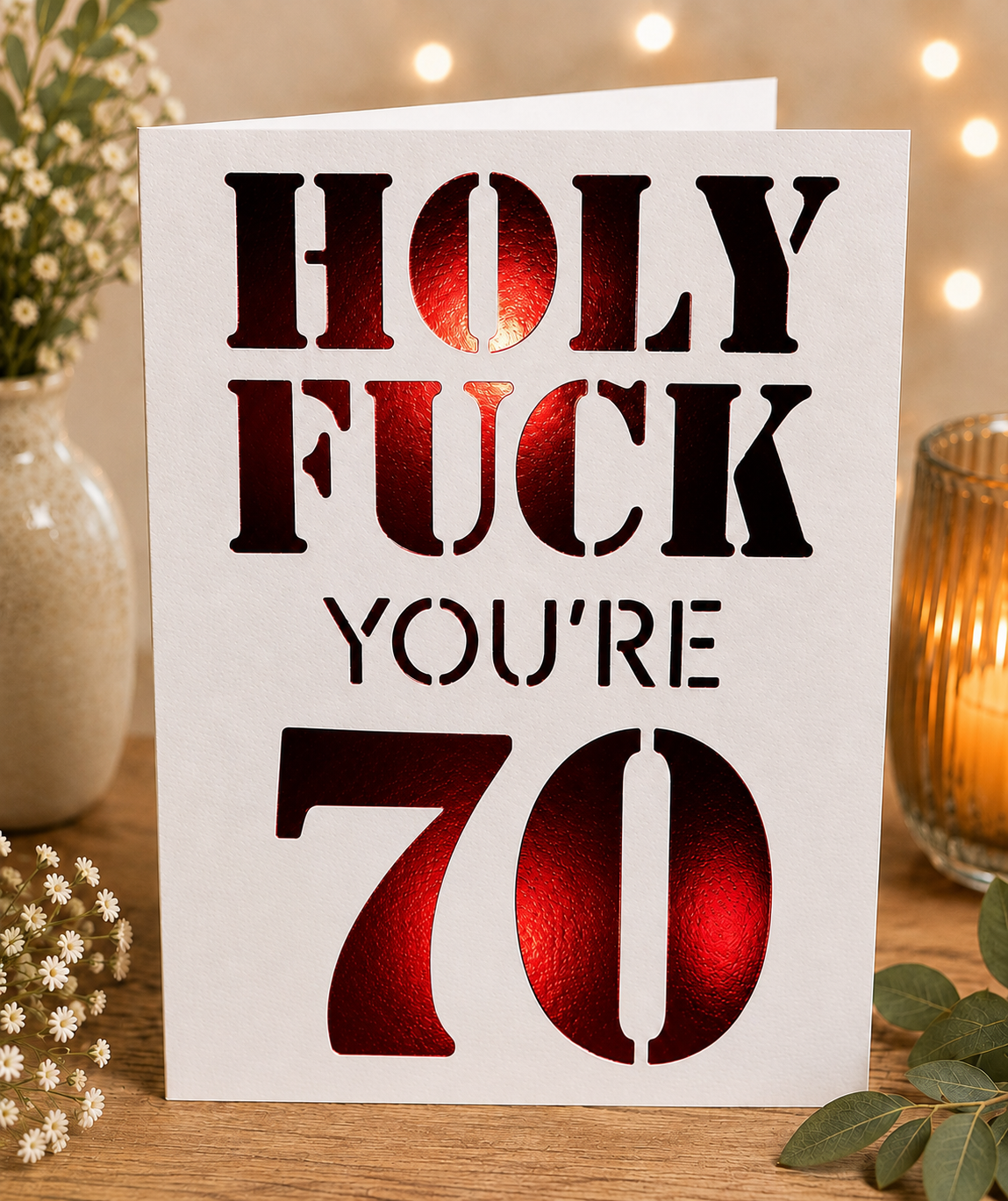 Funny Milestone Birthday Card | Handmade "Holy Fk You're…" Birthday Card | 18th, 21st, 30th, 40th, 50th, 60th, 70th, 80th & 90th Birthday Card**
