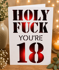 Funny Milestone Birthday Card | Handmade "Holy Fk You're…" Birthday Card | 18th, 21st, 30th, 40th, 50th, 60th, 70th, 80th & 90th Birthday Card**