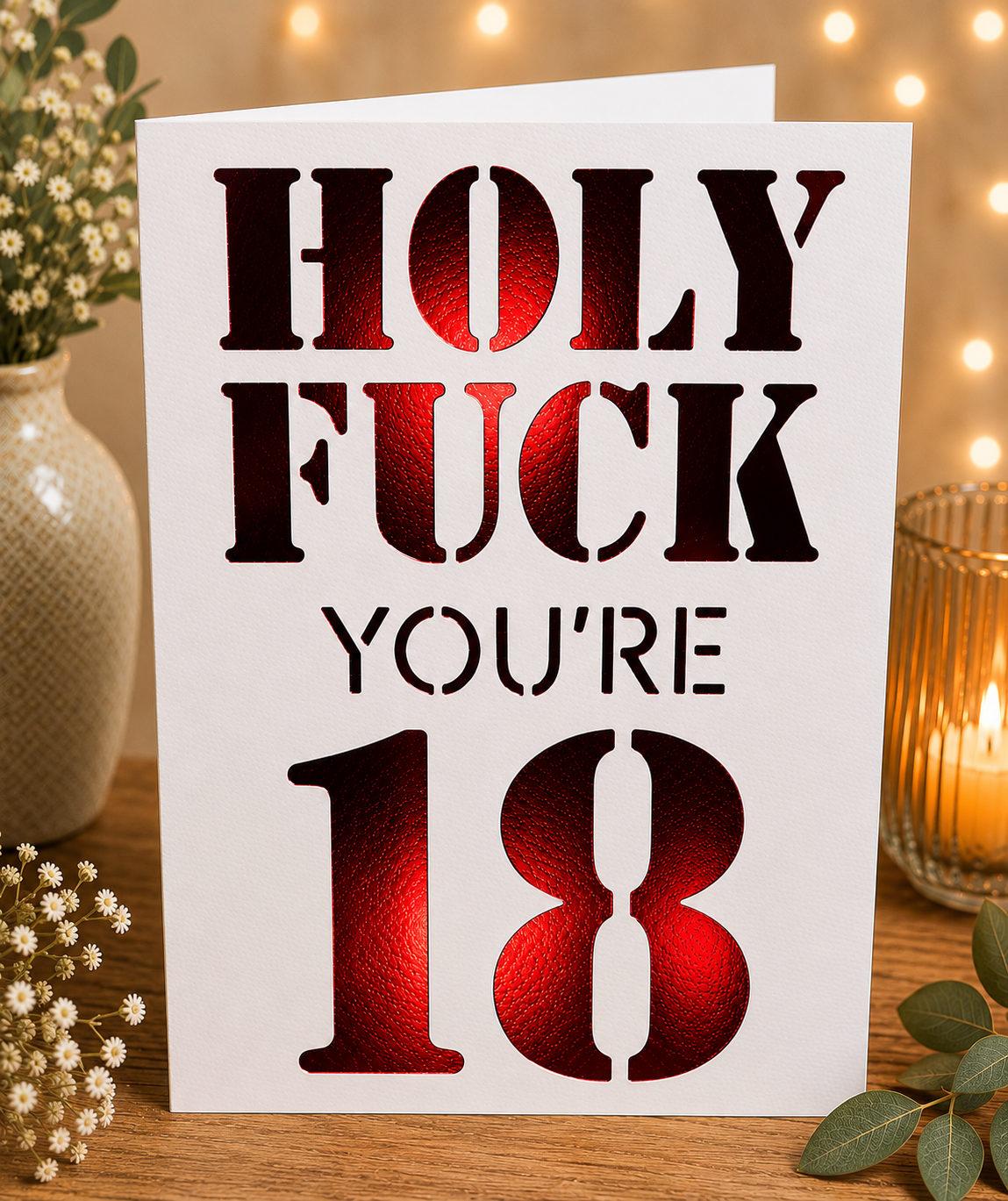 Funny Milestone Birthday Card | Handmade "Holy Fk You're…" Birthday Card | 18th, 21st, 30th, 40th, 50th, 60th, 70th, 80th & 90th Birthday Card**