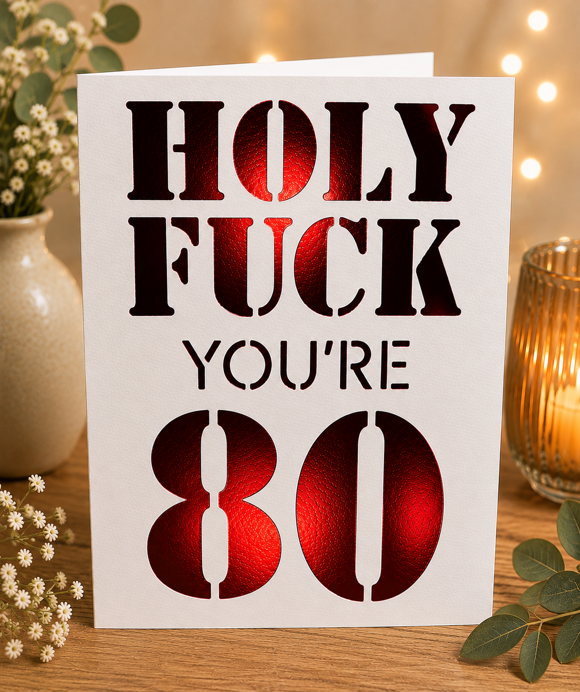 Funny Milestone Birthday Card | Handmade "Holy Fk You're…" Birthday Card | 18th, 21st, 30th, 40th, 50th, 60th, 70th, 80th & 90th Birthday Card**