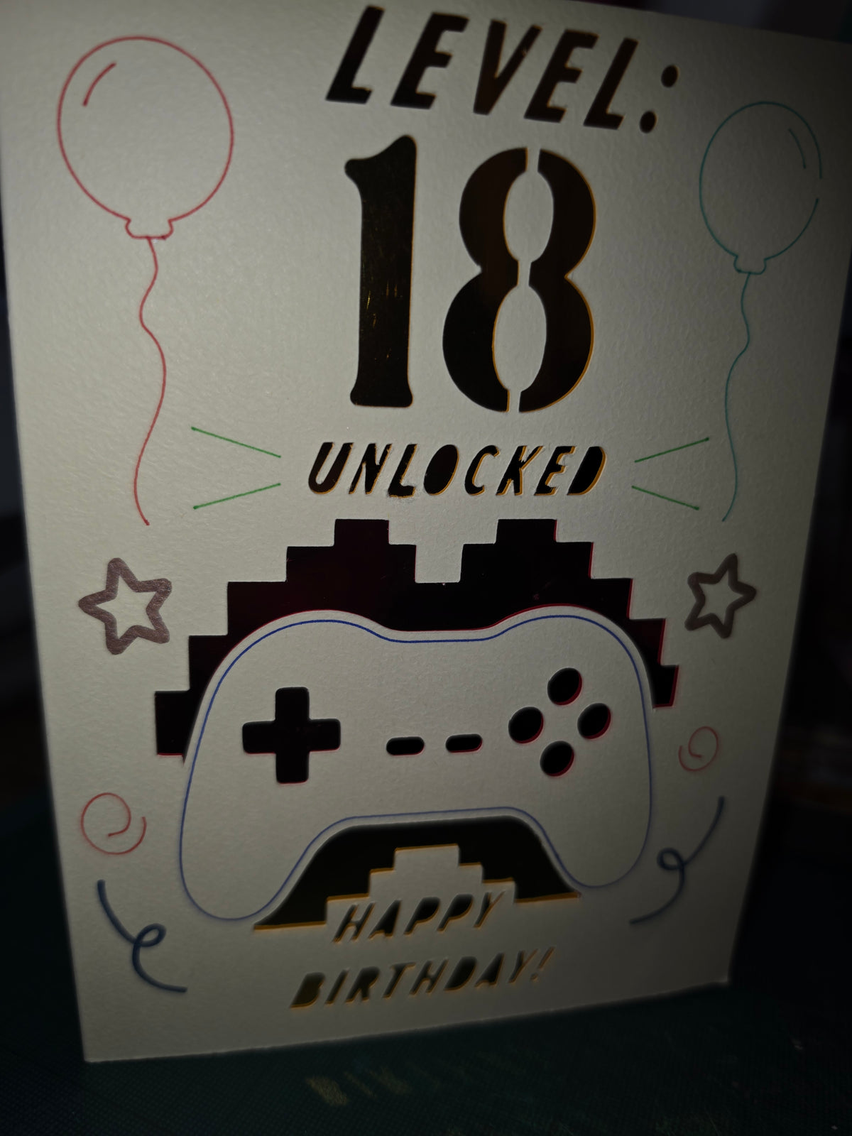 Handmade Level 18 Unlocked Gaming Birthday Card | 18th Birthday Card for Gamers