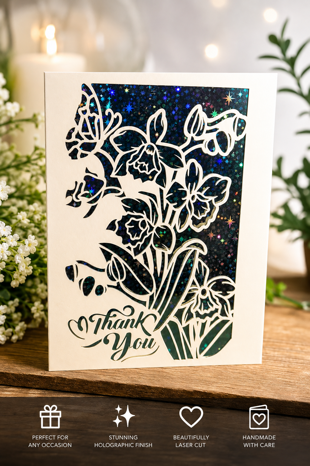 Thank you Flower Butterfly Card