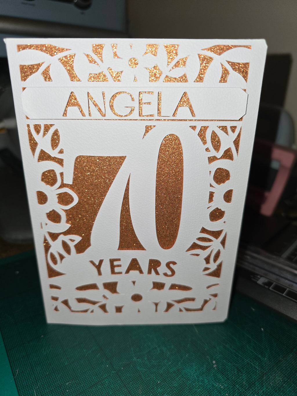 Personalised 70th Birthday Handmade Card | Laser Cut Milestone Birthday Card | Custom 70 Years Greeting Card