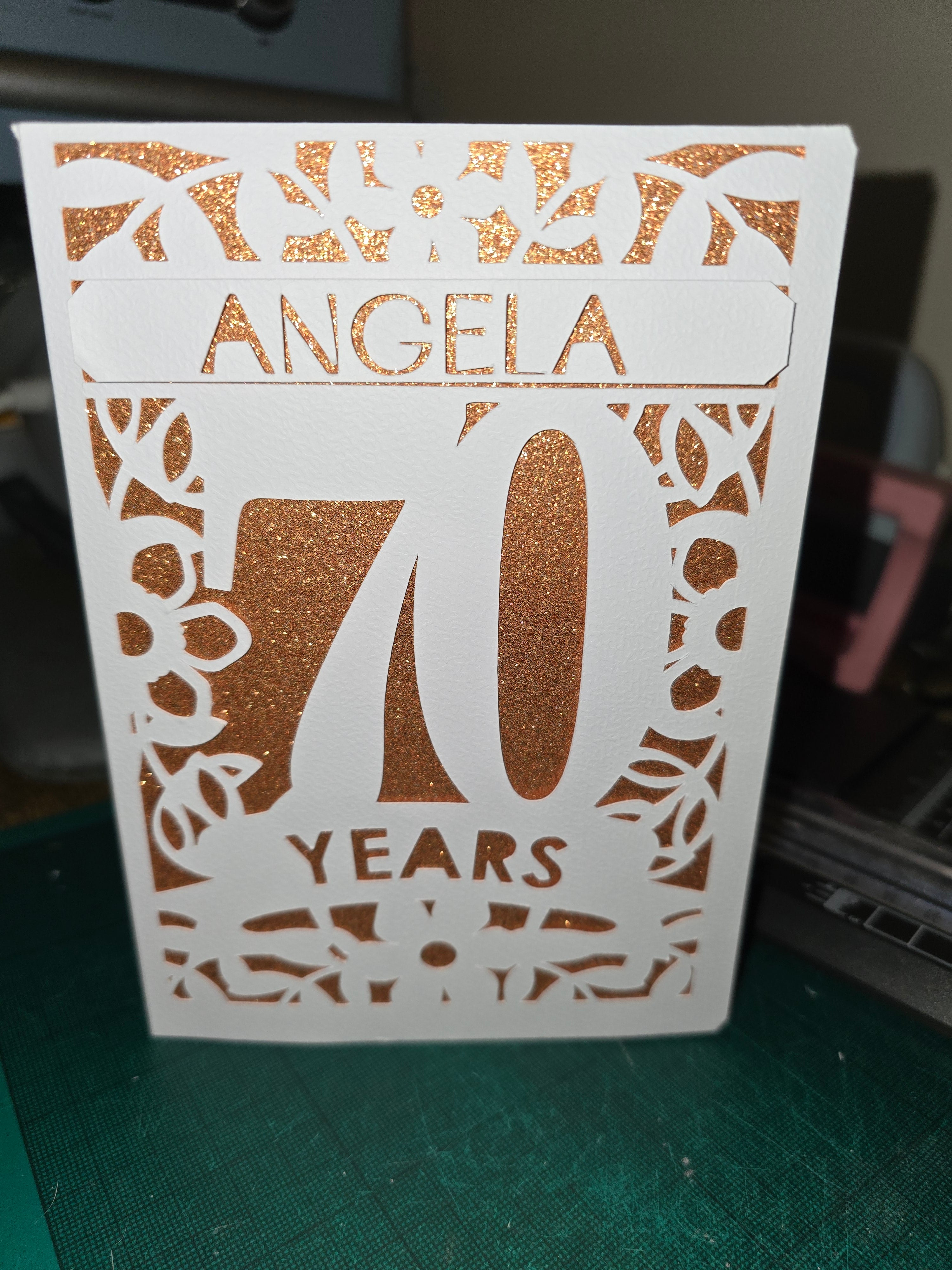 Personalised 70th Birthday Handmade Card | Laser Cut Milestone Birthday Card | Custom 70 Years Greeting Card