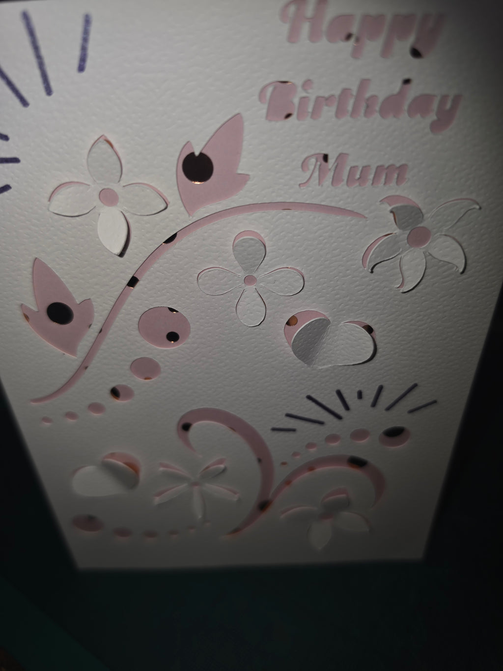 Handmade Happy Birthday Mum Floral Papercut Greeting Card | Luxury Birthday Card for Mum | Laser Cut & Handcrafted