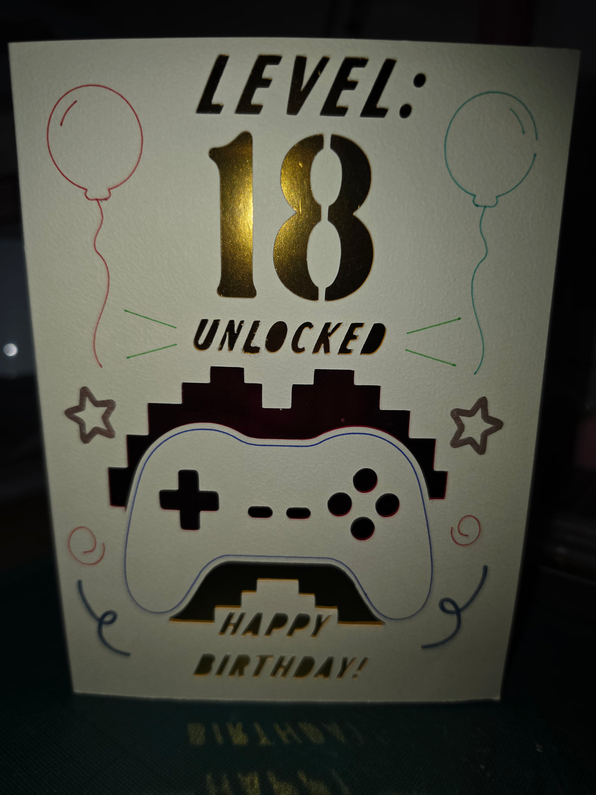 Handmade Level 18 Unlocked Gaming Birthday Card | 18th Birthday Card for Gamers