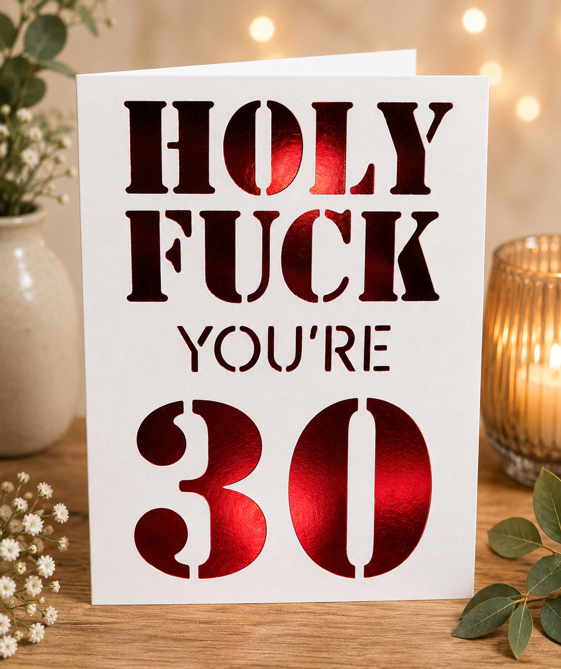 Funny Milestone Birthday Card | Handmade "Holy Fk You're…" Birthday Card | 18th, 21st, 30th, 40th, 50th, 60th, 70th, 80th & 90th Birthday Card**