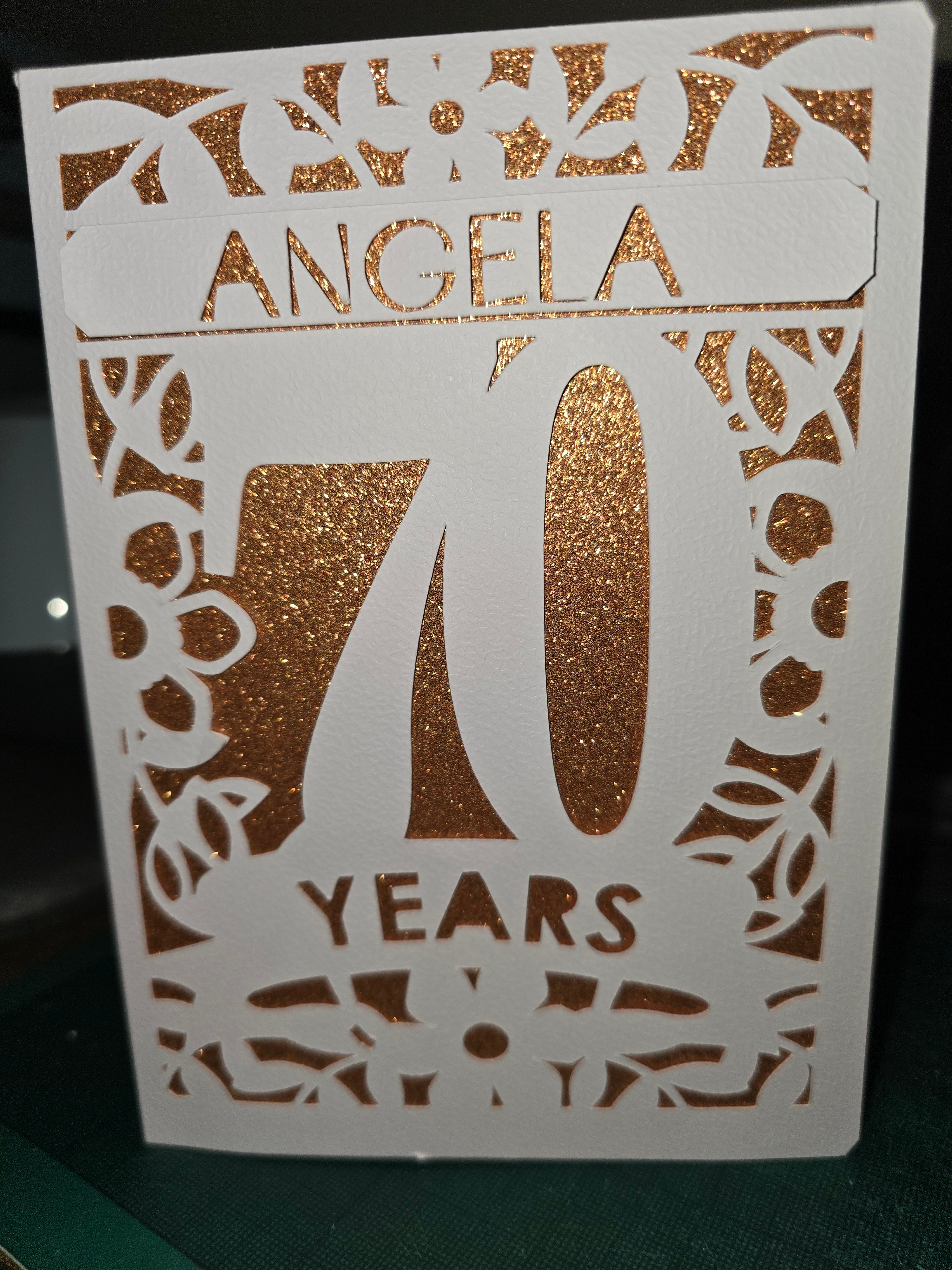 Personalised 70th Birthday Handmade Card | Laser Cut Milestone Birthday Card | Custom 70 Years Greeting Card