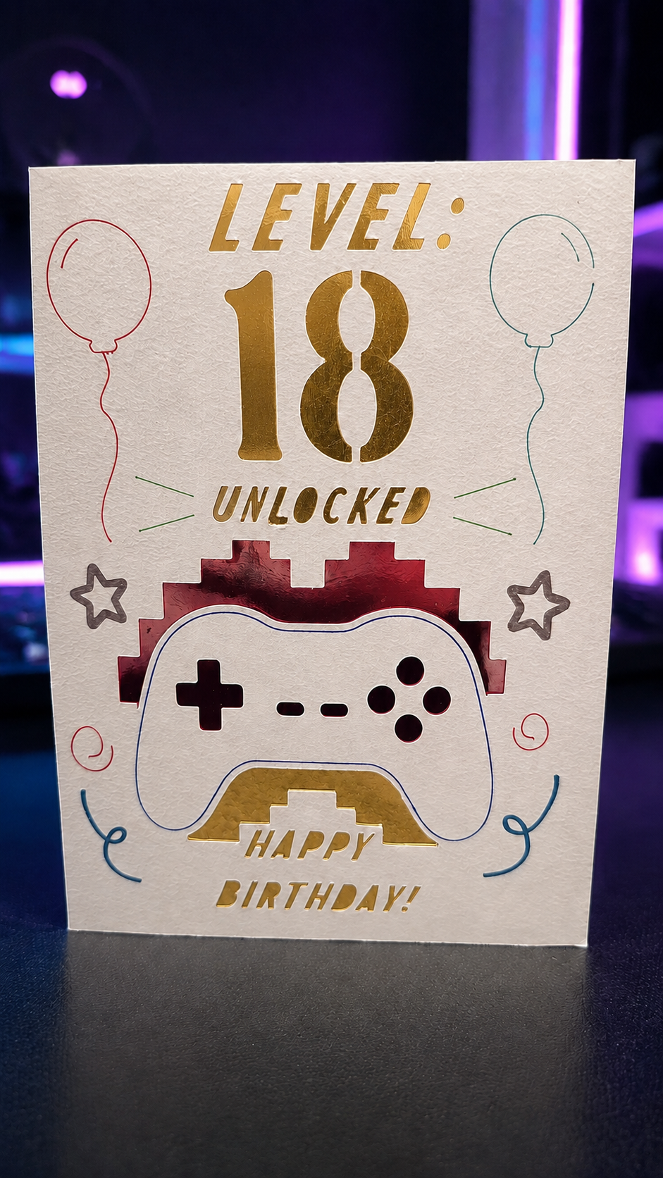 Handmade Level 18 Unlocked Gaming Birthday Card | 18th Birthday Card for Gamers