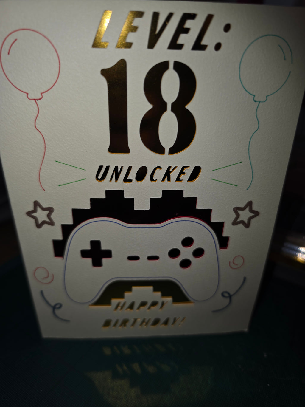 Handmade Level 18 Unlocked Gaming Birthday Card | 18th Birthday Card for Gamers