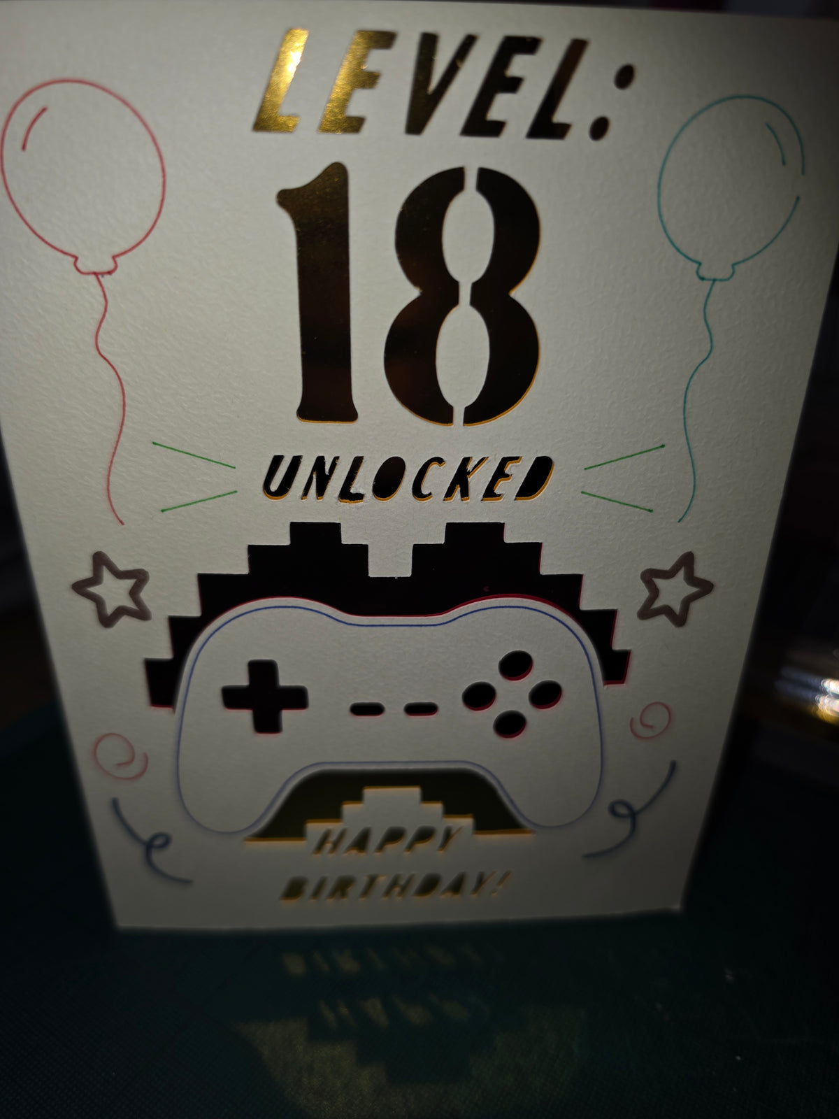 Handmade Level 18 Unlocked Gaming Birthday Card | 18th Birthday Card for Gamers