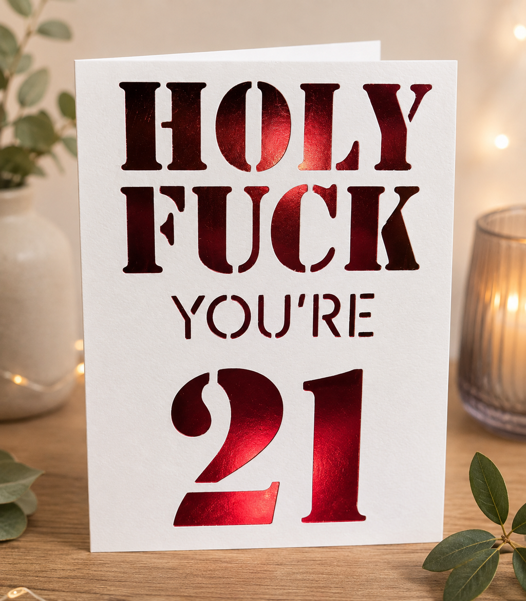 Funny Milestone Birthday Card | Handmade "Holy Fk You're…" Birthday Card | 18th, 21st, 30th, 40th, 50th, 60th, 70th, 80th & 90th Birthday Card**